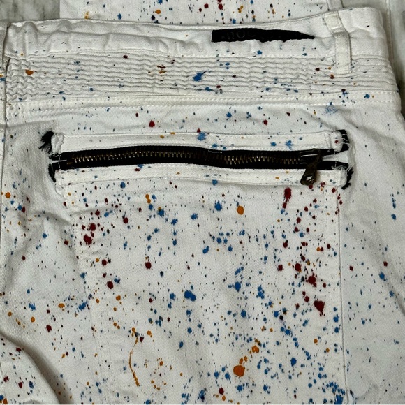 Rockstar Mens Sz 42 White Paint Splatter Denim Jeans Streetwear Distressed Urban - Picture 3 of 13